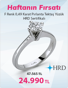 F Renk 0,49 Karat Pırlanta Tektaş Yüzük - HRD Sertifikalı (Haftanın Fırsatı - Son Gün 8 Aralık Pazar)