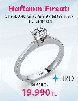 G Renk 0,40 Karat Pırlanta Tektaş Yüzük - HRD Sertifikalı (Haftanın Fırsatı - Son Gün 10 Kasım Pazar)