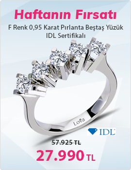 F Renk 0,95 Karat Pırlanta Tektaş Yüzük - IDL Sertifikalı (Haftanın Fırsatı - Son Gün 10 Kasım Pazar)