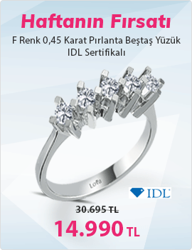 F Renk 0,45 Karat Pırlanta Beştaş Yüzük - IDL Sertifikalı (Haftanın Fırsatı - Son Gün 15 Aralık Pazar)