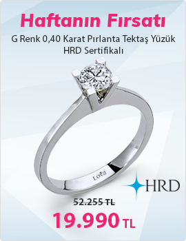 G Renk 0,40 Karat Pırlanta Tektaş Yüzük - HRD Sertifikalı (Haftanın Fırsatı - Son Gün 22 Eylül Pazar)