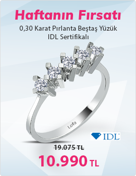 0,30 Karat Pırlanta Beştaş Yüzük - IDL Sertifikalı (Haftanın Fırsatı - Son Gün 27 Ekim Pazar)