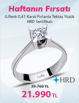 G Renk 0,41 Karat Pırlanta Tektaş Yüzük - HRD Sertifikalı (Haftanın Fırsatı - Son Gün 3 Kasım Pazar)